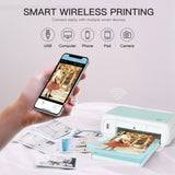 Color Photo Printer Portable Wireless USB Bluetooth 300DPI
