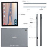 10.1 Inch Android Tablets Google Play Octa Core 6GB RAM 128GB ROM Dual SIM 4G LTE Phone Call Bluetooth WiFi GPS