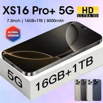 16GB+1TB Smartphone 7.3 inch XS16 Pro+ Full Screen 4G 5G Cell Phone 8000mAh