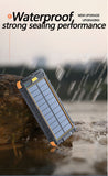 New Solar Power Bank 100000mAh Compass Waterproof Belt Wireless Charging Multifunctional