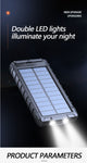 New Solar Power Bank 100000mAh Compass Waterproof Belt Wireless Charging Multifunctional