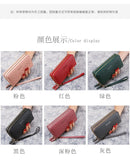 Double Zipper Wallet PU Leather Coin Purse Card Holder Large Capacity Cellphone Bag