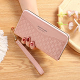 Double Zipper Wallet PU Leather Coin Purse Card Holder Large Capacity Cellphone Bag