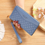 Double Zipper Wallet PU Leather Coin Purse Card Holder Large Capacity Cellphone Bag