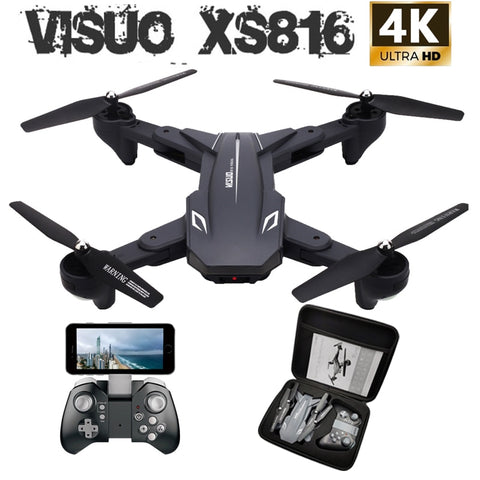 Visuo XS816 RC Drone with 50 Times Zoom WiFi FPV 4K Dual Camera Optical Flow Quadcopter Foldable Selfie VS SG106 M70