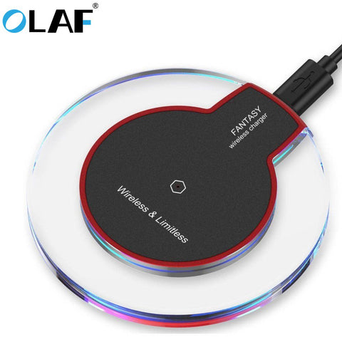 Olaf QI Wireless Charger Fast For iPhone XS Max XR Phone LED USB Charging For Samsung Galaxy S8 S9