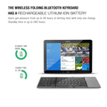 AVATTO B033 Mini Folding Bluetooth Wireless Keyboard Touchpad for Windows, Android, ios Tablet iPad Phone