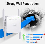 WiFi Repeater WiFi Extender 2.4G 5G Wireless Booster Amplifier 5ghz Signal Repeater 1200Mpbs 300Mbps