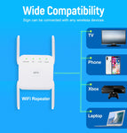 WiFi Repeater WiFi Extender 2.4G 5G Wireless Booster Amplifier 5ghz Signal Repeater 1200Mpbs 300Mbps