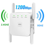 WiFi Repeater WiFi Extender 2.4G 5G Wireless Booster Amplifier 5ghz Signal Repeater 1200Mpbs 300Mbps