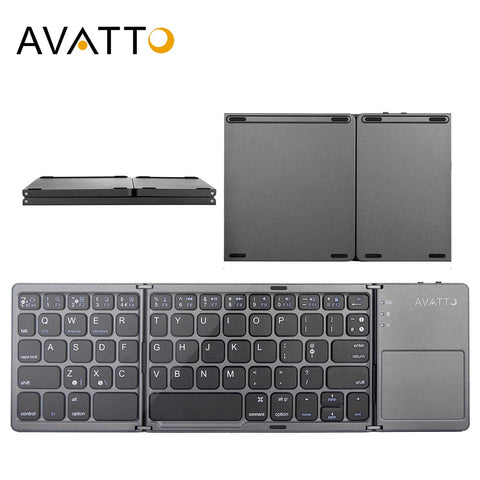 AVATTO B033 Mini Folding Bluetooth Wireless Keyboard Touchpad for Windows, Android, ios Tablet iPad Phone