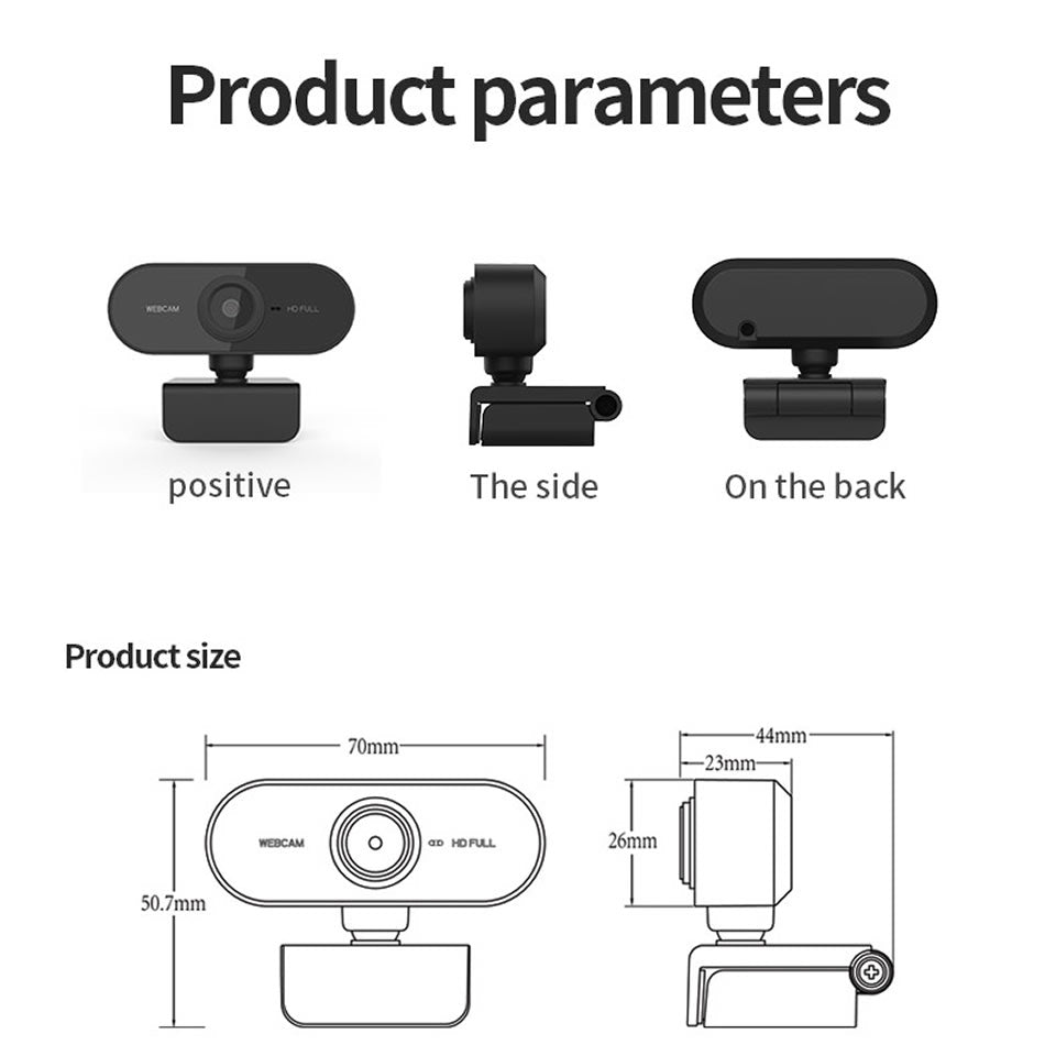 HD 1080P Webcam Mini Computer PC with Microphone Rotatable Camera for ...