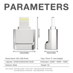 Mini Card Reader OTG USB Pen Flash Drive 16GB/32GB/64GB/128GB For iOS (Apple) Products