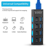 4 or 7 Ports USB HUB 2.0 3.0 High Speed USB Splitter Expander Multi-Port Independent Switch for PC Laptop Mac Windows