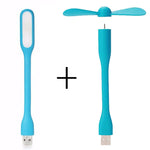 Creative USB Flexible Portable Mini Fan and USB LED Light Lamp